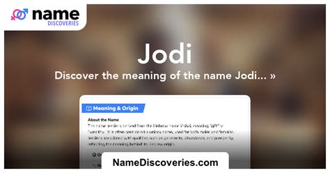 jodi name meaning|spiritual meaning of your name.